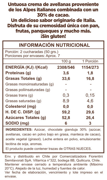 Fiorella Cream Chocolate & Avellanas
