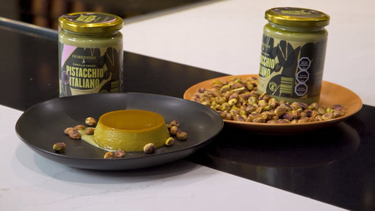 Flan de pistachos