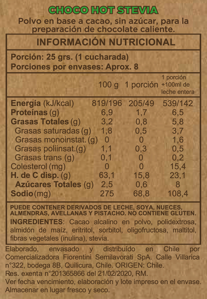 Choco Stevia without Piccolo Zucchero