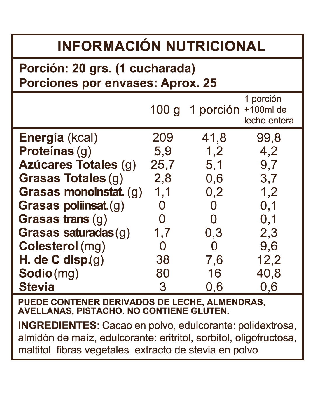 Chocohot Stevia, 500g